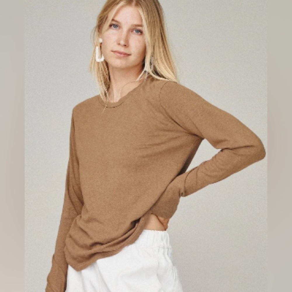 Encanto Long Sleeve T-Shirt in brown by Jungmaven XXL